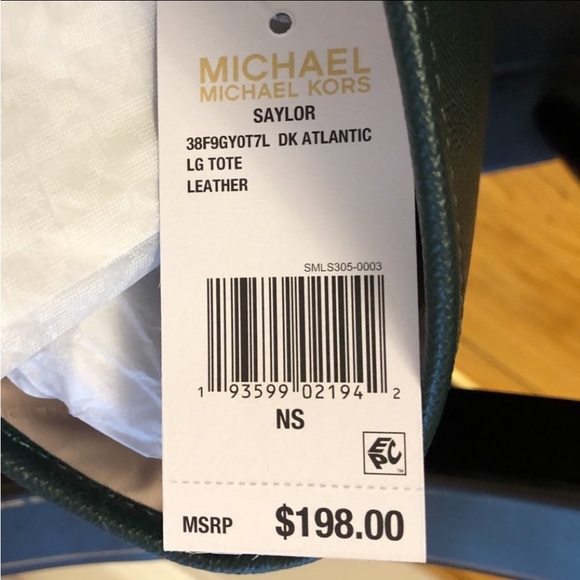 Michael Kors Saylor Large Leather Tote, Dark Atlantic - Picture 5 of 9